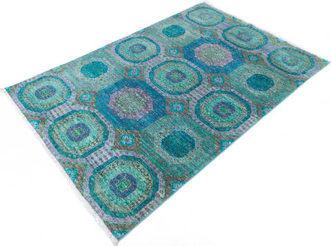 Chobi Green Hand Knotted 40 X 60 Area Rug 700-145034 Image 2