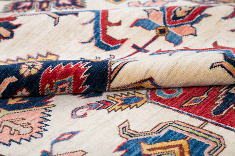 Kazak Beige Hand Knotted 69 X 97 Area Rug 700-145039 Image 5