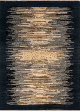 Gabbeh Black Hand Knotted 5'1" X 6'11"  Area Rug 700-145041