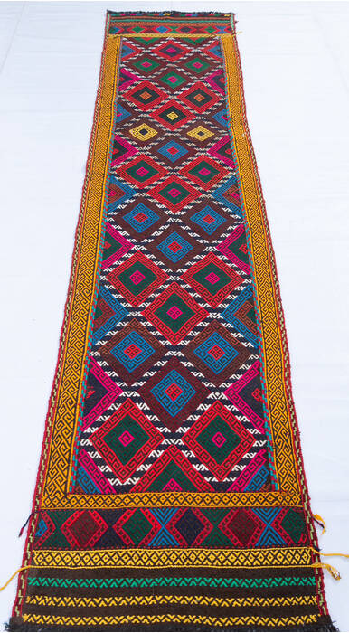 Kilim Multicolor Runner Hand Knotted 22 X 97 Area Rug 700-145046 Image 1