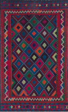 Kilim Multicolor Hand Knotted 4'0" X 6'4"  Area Rug 700-145047