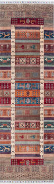 Afghan Chobi Brown Runner 6 to 9 ft Wool Carpet 145052