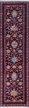 Chobi Red Runner Hand Knotted 2'9" X 9'10"  Area Rug 700-145054