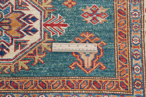 Kazak Green Hand Knotted 40 X 62 Area Rug 700-145062 Image 6