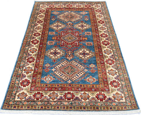 Kazak Blue Hand Knotted 40 X 60 Area Rug 700-145063 Image 1