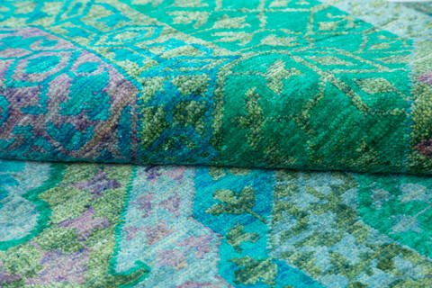 Chobi Green Runner Hand Knotted 26 X 99 Area Rug 700-145067 Image 5