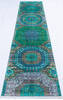 Chobi Green Runner Hand Knotted 26 X 99 Area Rug 700-145067 Thumb 1