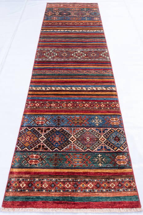 Chobi Red Runner Hand Knotted 28 X 910 Area Rug 700-145068 Image 1