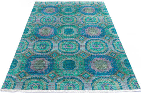Chobi Green Hand Knotted 57 X 80 Area Rug 700-145070 Image 1