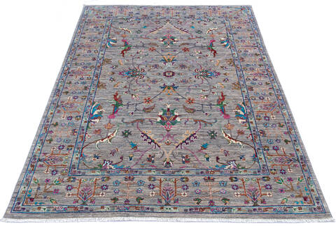 Chobi Grey Hand Knotted 510 X 82 Area Rug 700-145074 Image 1