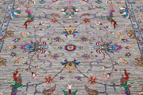 Chobi Grey Hand Knotted 510 X 82 Area Rug 700-145074 Image 3