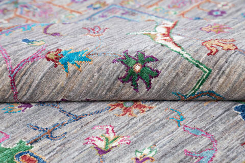 Chobi Grey Hand Knotted 510 X 82 Area Rug 700-145074 Image 6