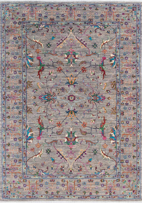 Chobi Grey Hand Knotted 510 X 82 Area Rug 700-145074 Image 0