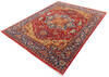 Chobi Red Hand Knotted 82 X 101  Area Rug 700-145080 Thumb 1
