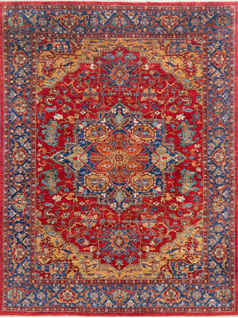 Chobi Red Hand Knotted 9'0" X 12'0"  Area Rug 700-145081