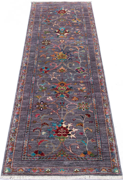 Chobi Purple Runner Hand Knotted 27 X 84 Area Rug 700-145090 Image 1