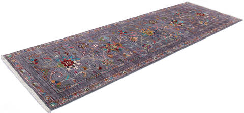 Chobi Purple Runner Hand Knotted 27 X 84 Area Rug 700-145090 Image 2