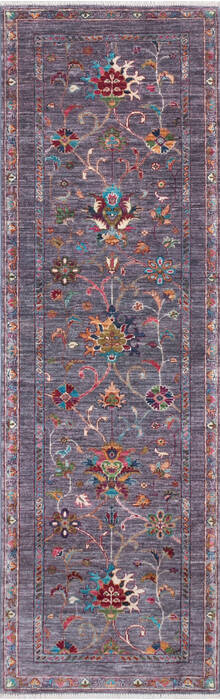 Chobi Purple Runner Hand Knotted 27 X 84 Area Rug 700-145090 Image 0