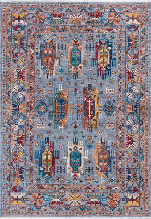 Chobi Blue Hand Knotted 58 X 80 Area Rug 700-145095 Image 0