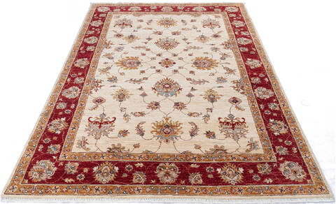 Chobi Beige Hand Knotted 57 X 79 Area Rug 700-145098 Image 1