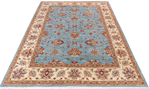 Chobi Blue Hand Knotted 59 X 80 Area Rug 700-145099 Image 1