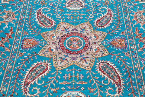 Chobi Blue Hand Knotted 52 X 70 Area Rug 700-145104 Image 3