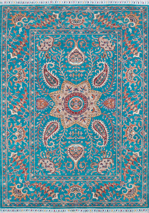 Chobi Blue Hand Knotted 52 X 70 Area Rug 700-145104 Image 0