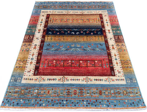 Chobi Multicolor Hand Knotted 56 X 82 Area Rug 700-145107 Image 1