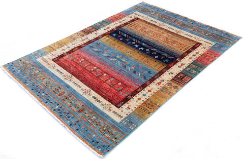 Chobi Multicolor Hand Knotted 56 X 82 Area Rug 700-145107 Image 2