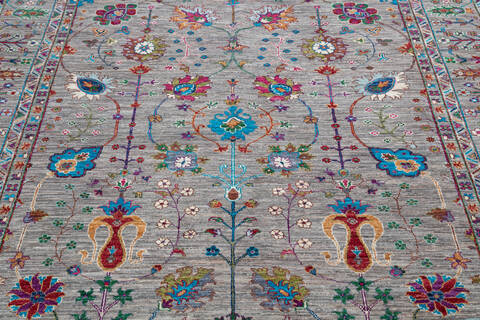 Chobi Grey Hand Knotted 70 X 99 Area Rug 700-145111 Image 3