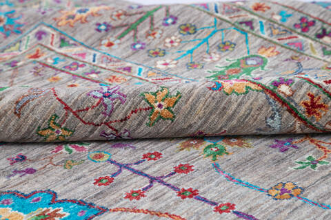 Chobi Grey Hand Knotted 70 X 99 Area Rug 700-145111 Image 5