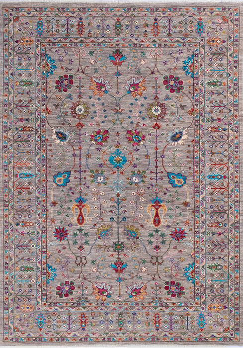 Chobi Grey Hand Knotted 70 X 99 Area Rug 700-145111 Image 0