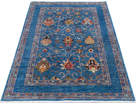 Chobi Blue Hand Knotted 50 X 71 Area Rug 700-145117 Image 1