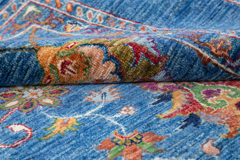 Chobi Blue Hand Knotted 50 X 71 Area Rug 700-145117 Image 5