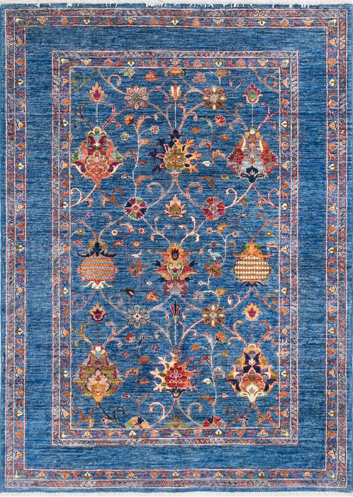 Chobi Blue Hand Knotted 50 X 71 Area Rug 700-145117 Image 0