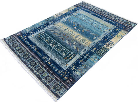 Chobi Blue Hand Knotted 41 X 511 Area Rug 700-145118 Image 2
