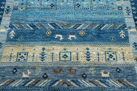 Chobi Blue Hand Knotted 41 X 511 Area Rug 700-145118 Image 3