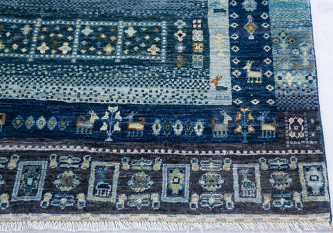 Chobi Blue Hand Knotted 41 X 511 Area Rug 700-145118 Image 4