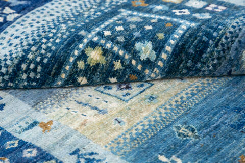 Chobi Blue Hand Knotted 41 X 511 Area Rug 700-145118 Image 5