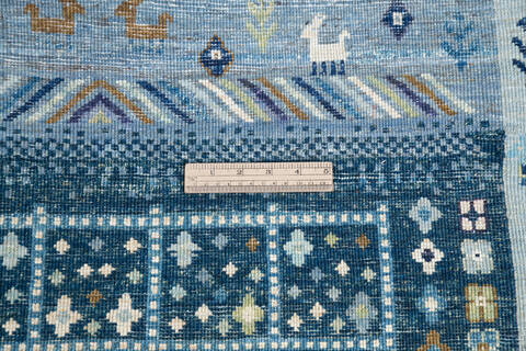 Chobi Blue Hand Knotted 41 X 511 Area Rug 700-145118 Image 6