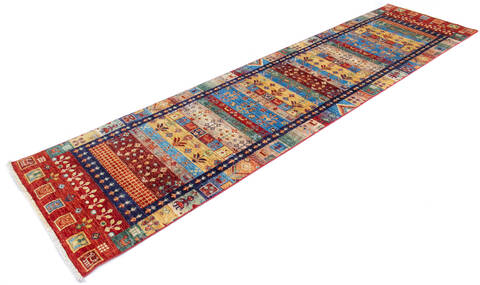 Chobi Red Runner Hand Knotted 26 X 100 Area Rug 700-145119 Image 2