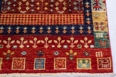 Chobi Red Runner Hand Knotted 26 X 100 Area Rug 700-145119 Image 4