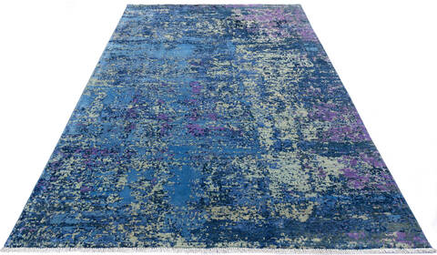 Modern Blue Hand Knotted 60 X 90 Area Rug 700-145120 Image 1