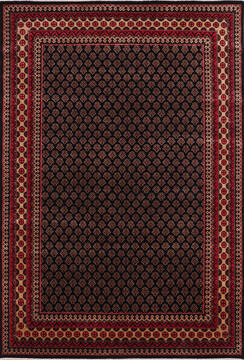 Bokhara Black Hand Knotted 5'11" X 8'11"  Area Rug 905-145121