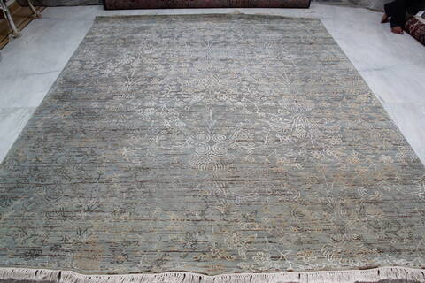 Jaipur Grey Hand Knotted 81 X 100 Area Rug 905-145122 Image 1