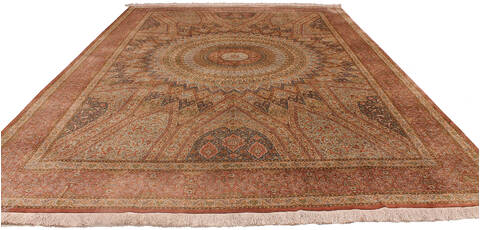 Qum Red Hand Knotted 114 X 80 Area Rug 254-145126 Image 4