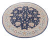 Modern-Contemporary Blue Round Hand Knotted 61 X 61  Area Rug 904-145128 Thumb 1