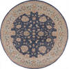 Modern-Contemporary Blue Round Hand Knotted 61 X 61  Area Rug 904-145128 Thumb 0