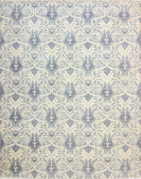 Modern-Contemporary Green Hand Knotted 9'0" X 12'4"  Area Rug 904-145129