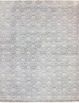 Modern-Contemporary Grey Hand Knotted 9'0" X 12'3"  Area Rug 904-145130